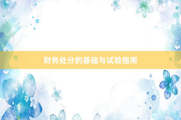 财务处分的基础与试验指南