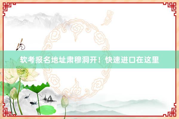 软考报名地址肃穆洞开！快速进口在这里